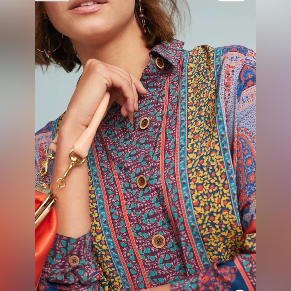 Anthropologie

Anthropologie Maeve Casablanca Silk Tunic Shirtdress US Size 4
